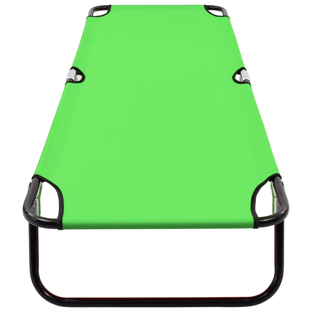 vidaXL Chaise longue pliable acier vert