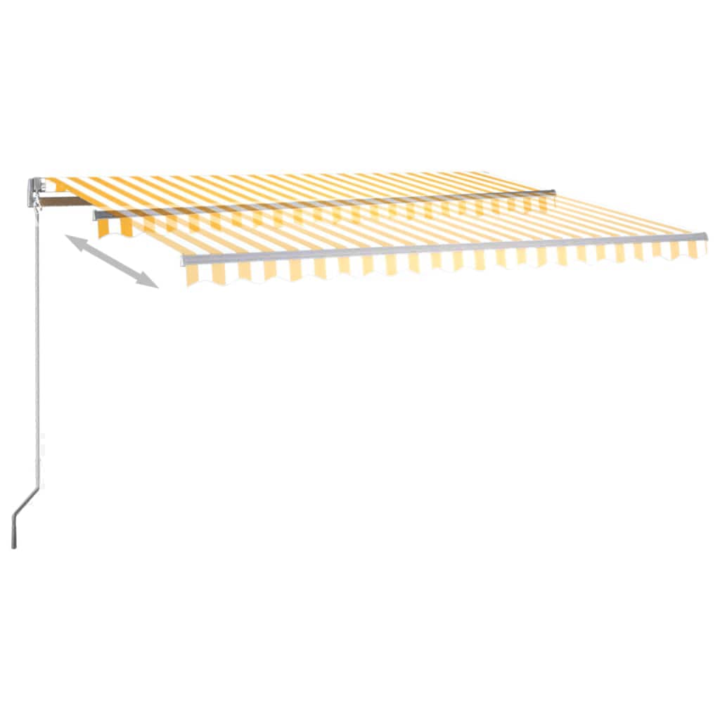 vidaXL Auvent automatique sur pied 400x300 cm Jaune et blanc