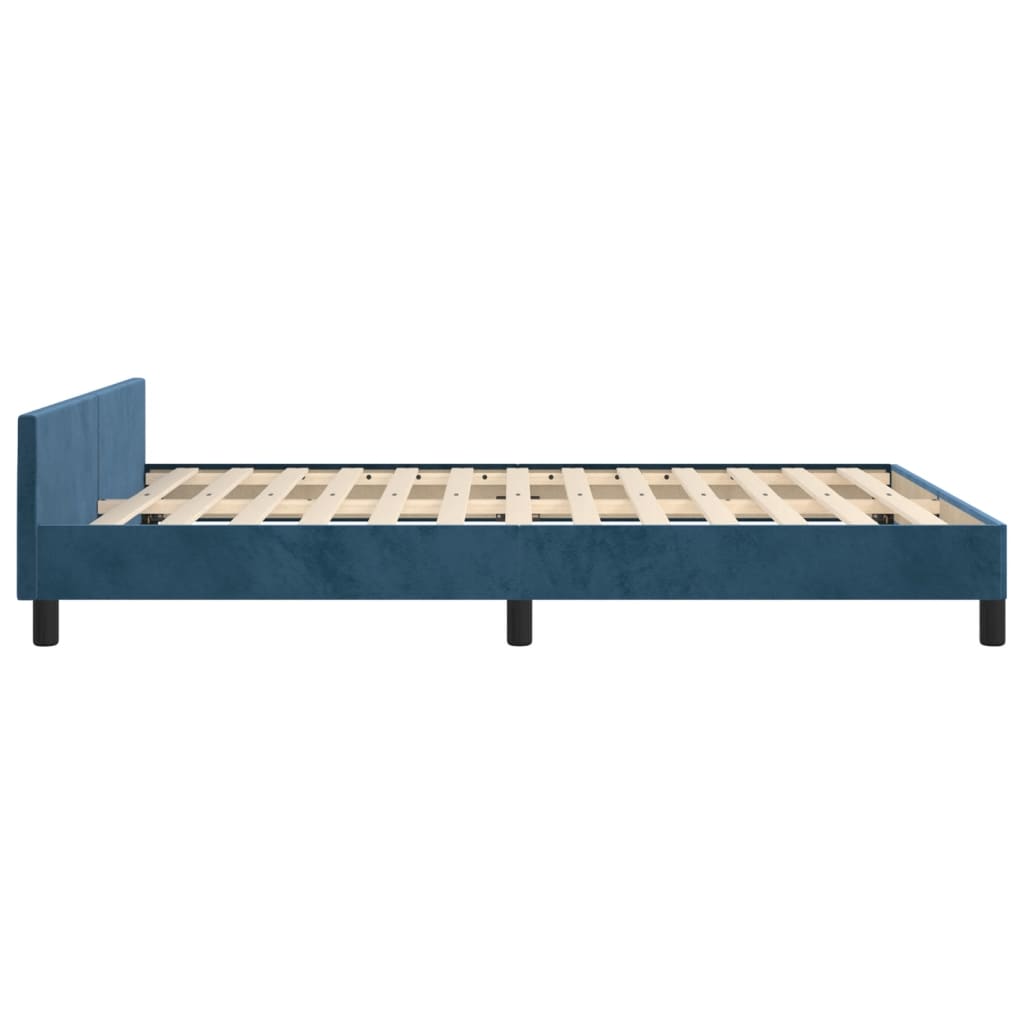 vidaXL Cadre de lit avec tête de lit Bleu foncé 140x200 cm Velours