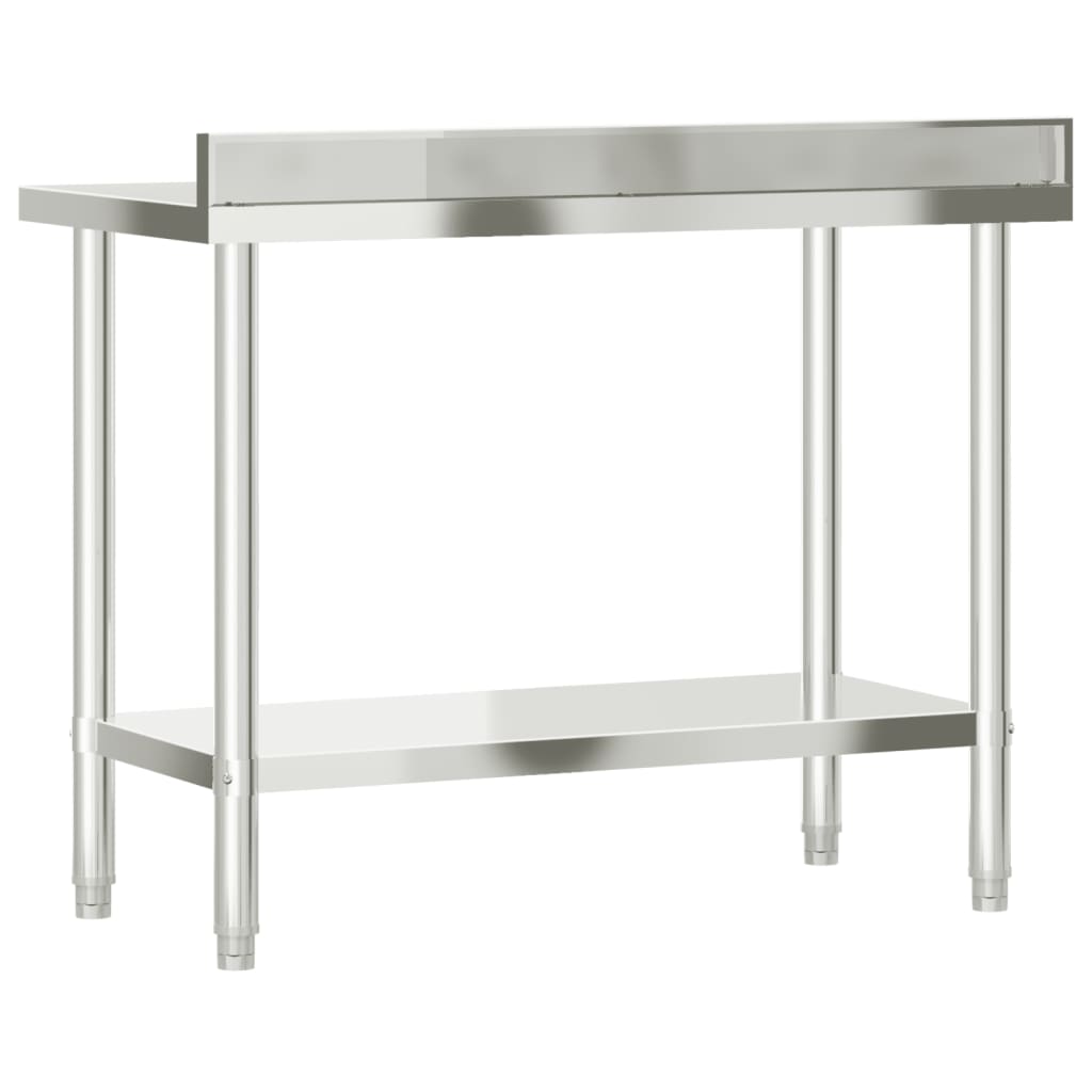 vidaXL Table de travail de cuisine avec dosseret 110x55x93 cm inox