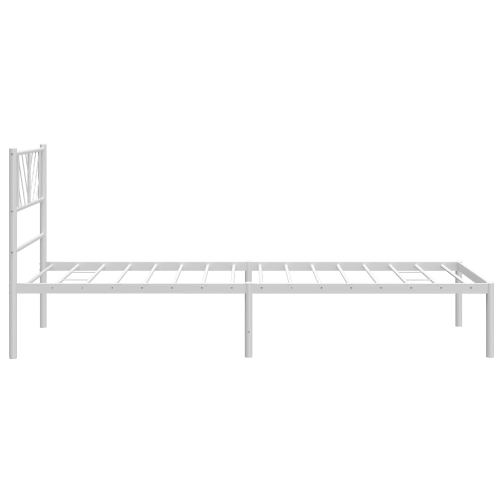 vidaXL Cadre de lit métal sans matelas et tête de lit blanc 100x200 cm