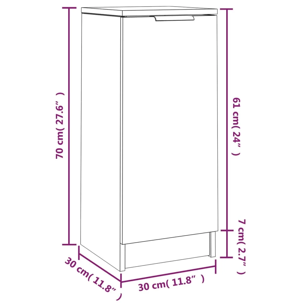 vidaXL Buffet Blanc 30x30x70 cm Bois d'ingénierie