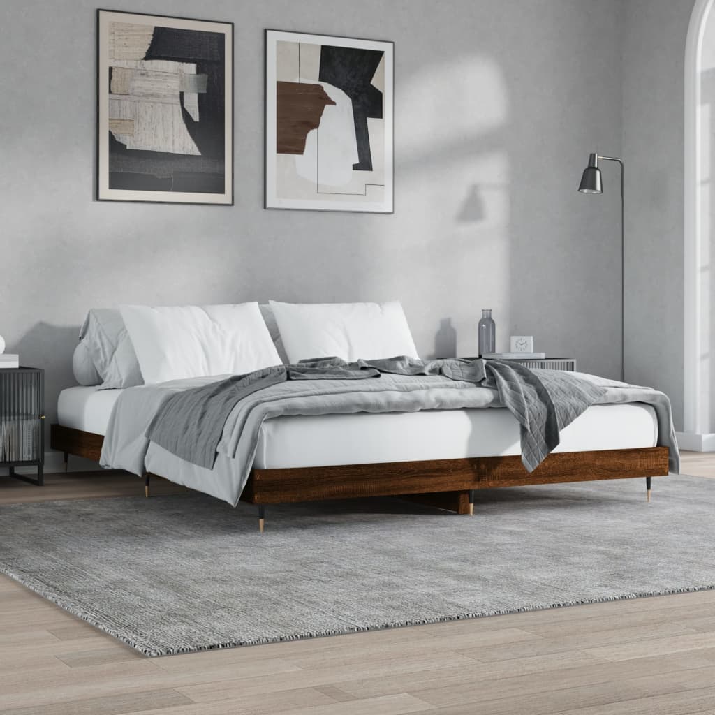 vidaXL Cadre de lit sans matelas chêne marron 180x200 cm