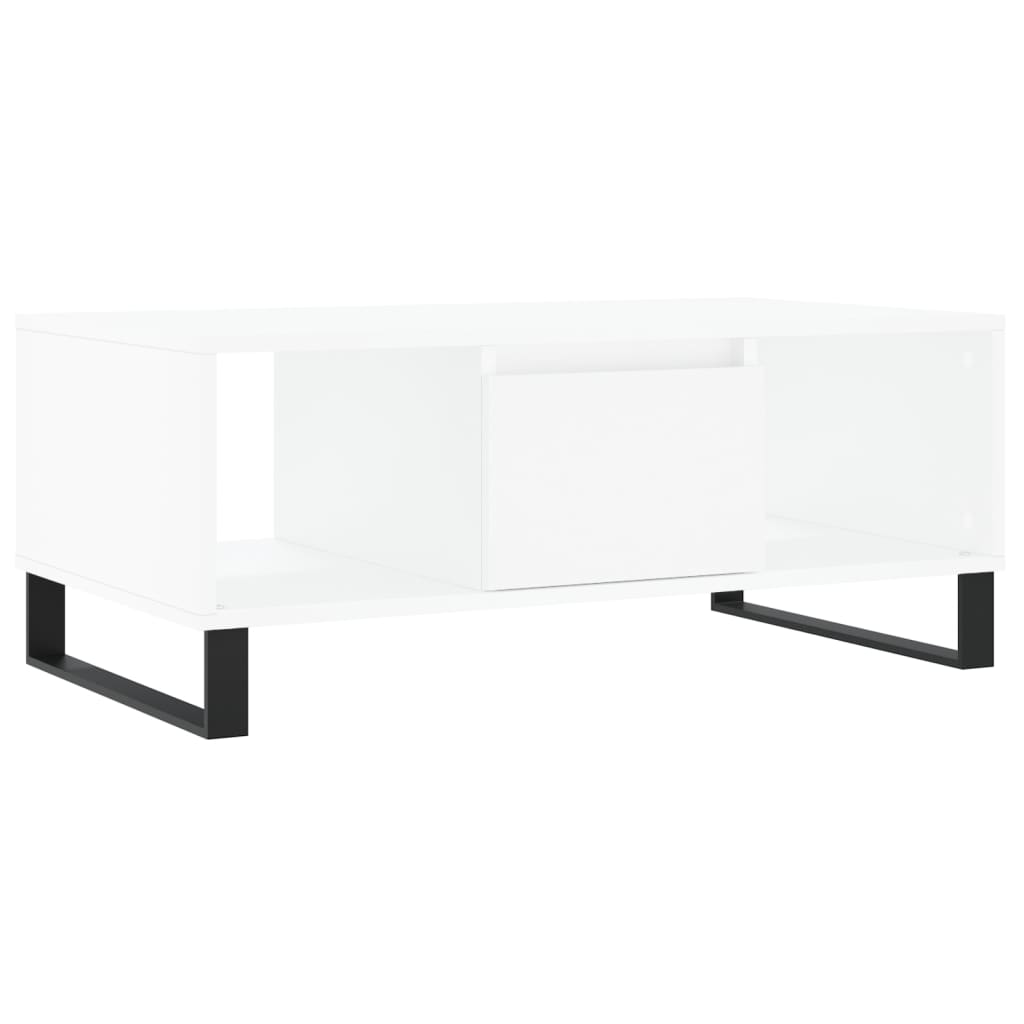 vidaXL Table basse Blanc 90x50x36,5 cm Bois d'ingénierie