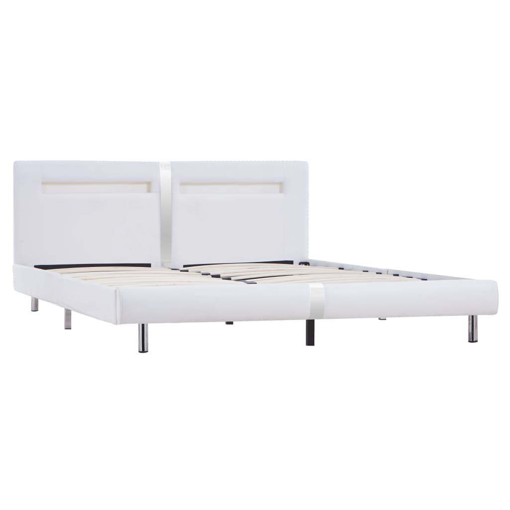 vidaXL Cadre de lit avec LED sans matelas blanc 180x200 cm