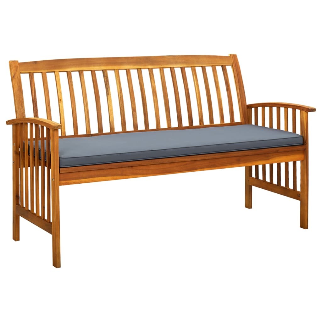 vidaXL Banc de jardin avec coussin 147 cm Bois d'acacia massif