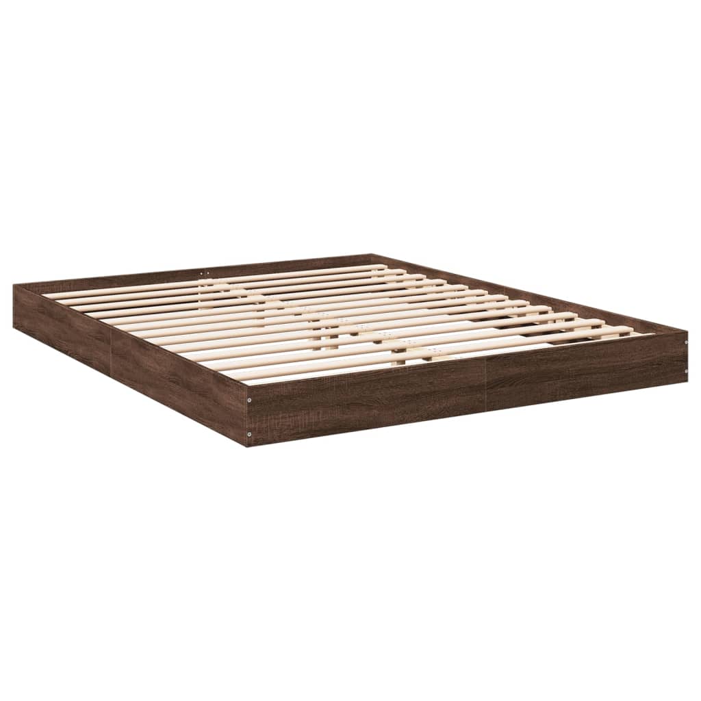 vidaXL Cadre de lit sans matelas chêne marron 150x200 cm