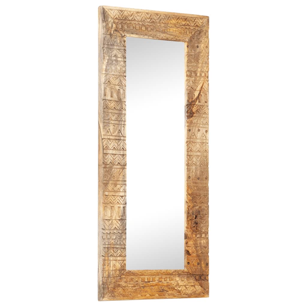 vidaXL Miroir sculpté à la main 110x50x2,5 cm bois de manguier solide