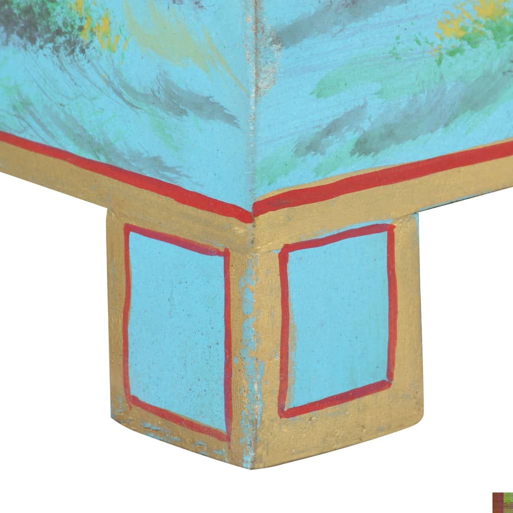 vidaXL Boîte de rangement peinte à la main 80x40x40cm Bois de manguier