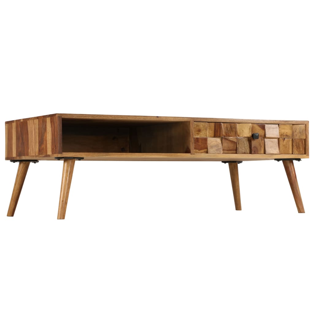 vidaXL Table basse Bois massif avec finition miel 110x50x37 cm