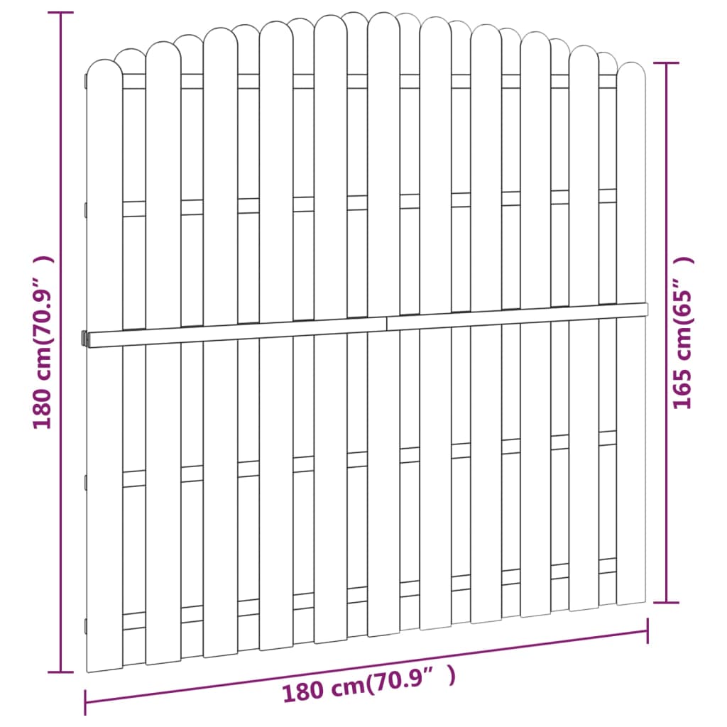 vidaXL Panneau de clôture Pinède 180x(165-180) cm