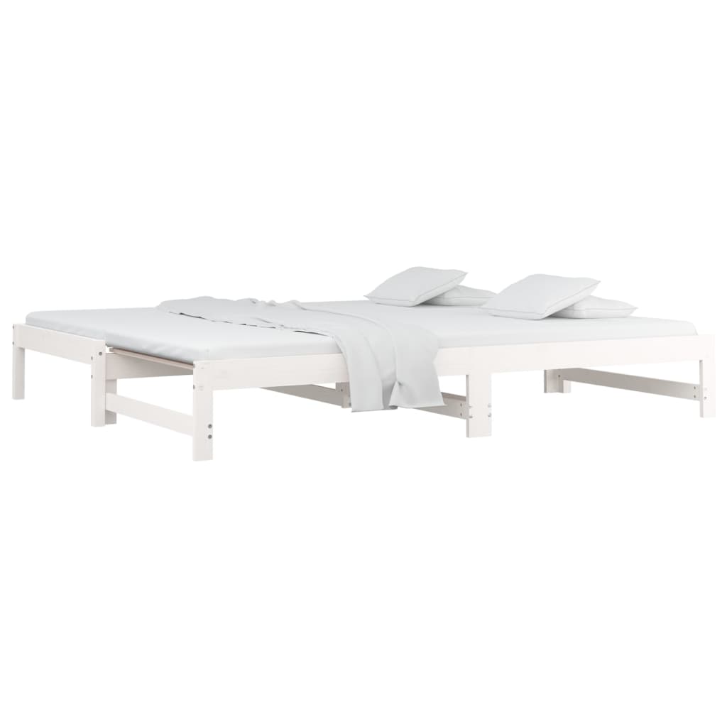 vidaXL Lit coulissant sans matelas blanc 2x(90x200) cm