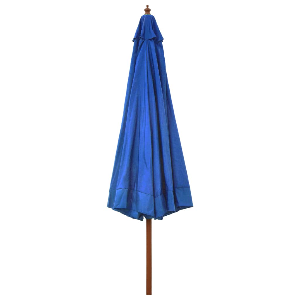 vidaXL Parasol avec mât en bois 330 cm Bleu azuré