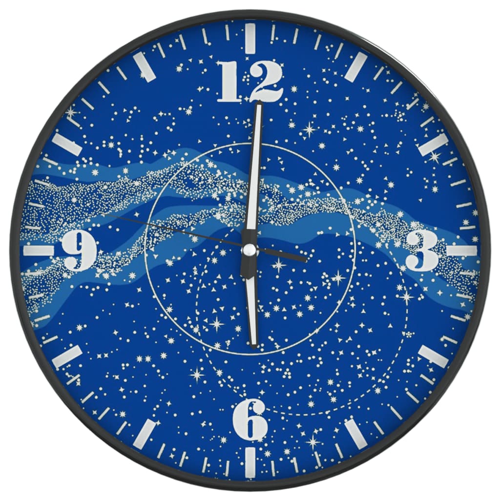 vidaXL Horloge murale et échelles et aiguilles lumineuses bleu Ø30 cm