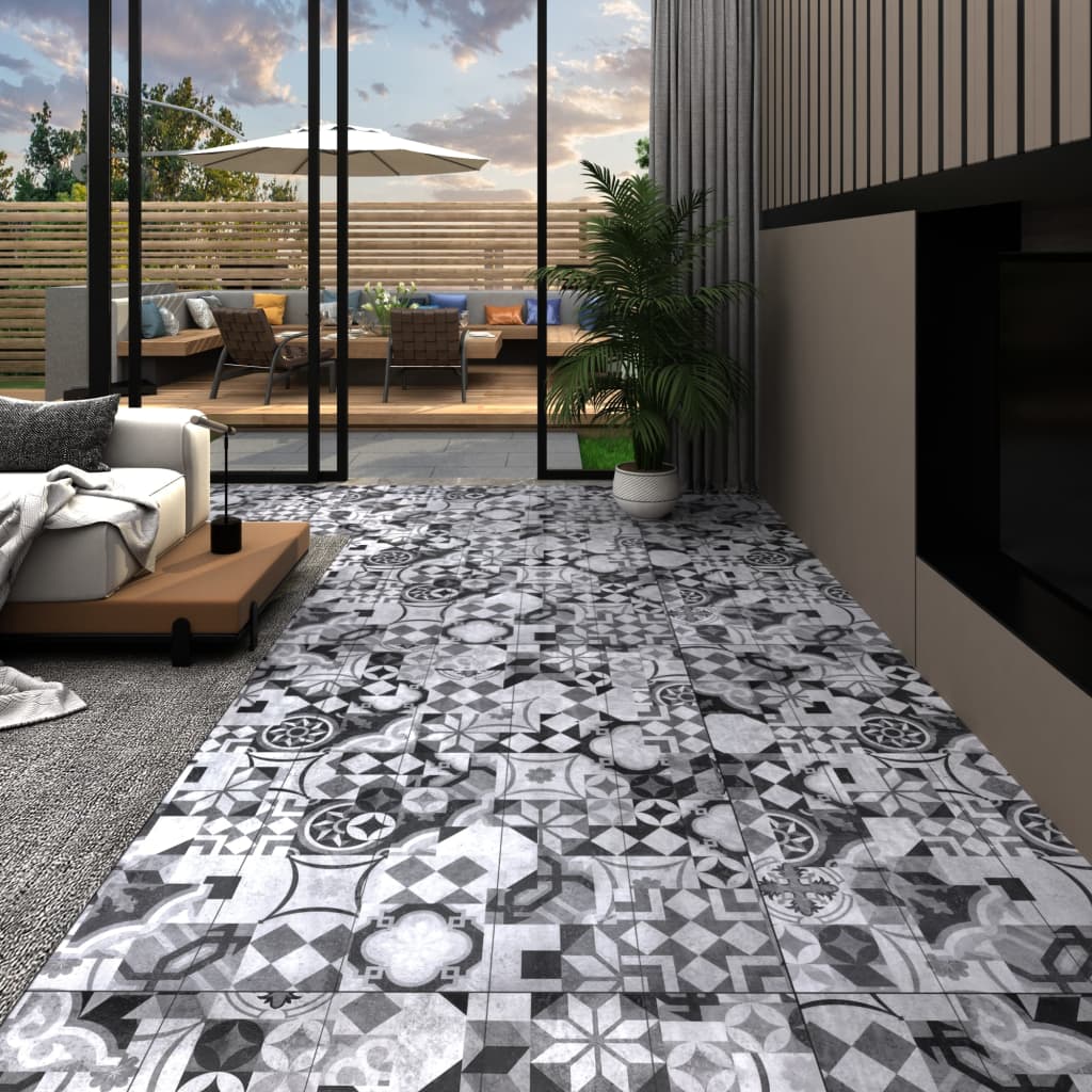 vidaXL Dalles de plancher PVC autoadhésif 5,21 m² 2 mm motif gris