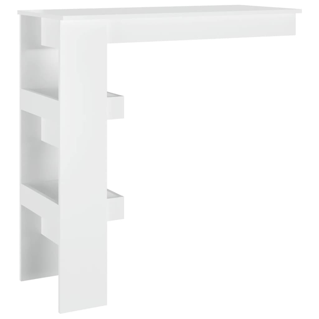 vidaXL Table bar mural Blanc Brillant 102x45x103,5cm Bois d'ingénierie