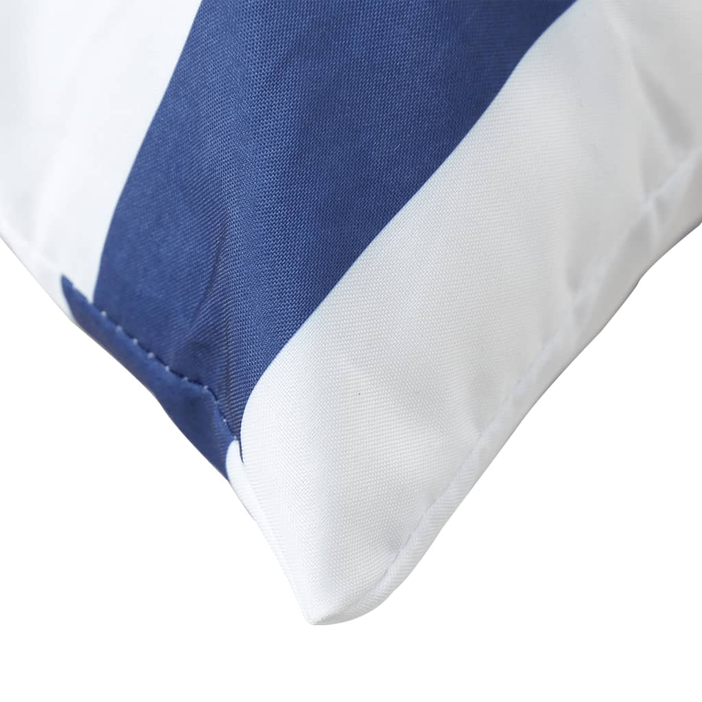 vidaXL Coussins décoratifs lot de 4 Rayures bleues et blanches 50x50cm