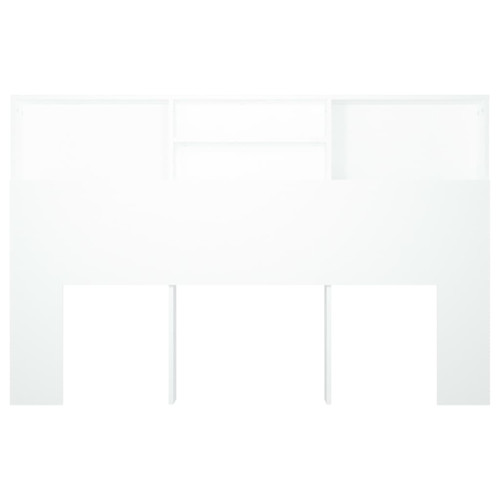 vidaXL Armoire de tête de lit Blanc 160x19x103,5 cm