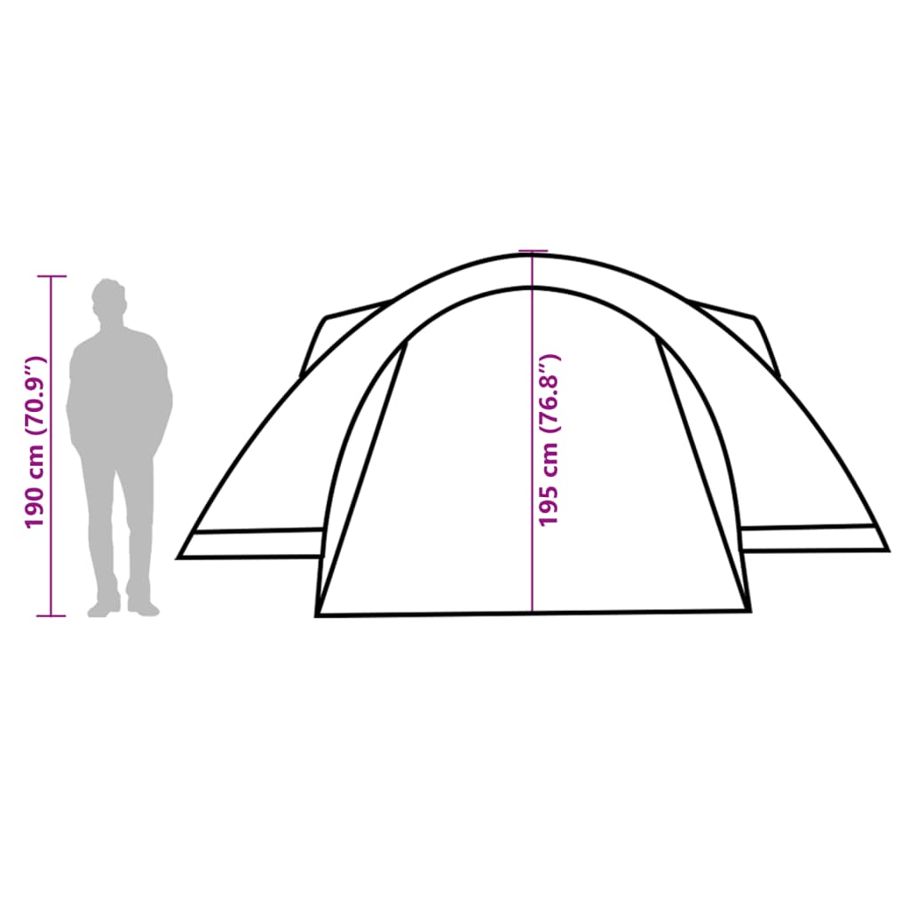 vidaXL Tente familiale Crossvent 8 personnes vert imperméable