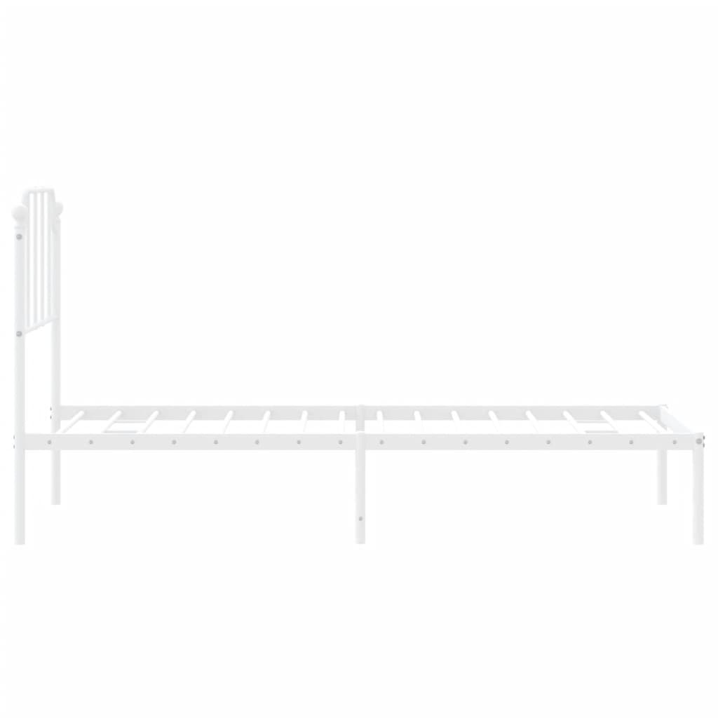 vidaXL Cadre de lit métal sans matelas avec tête de lit blanc 80x200cm