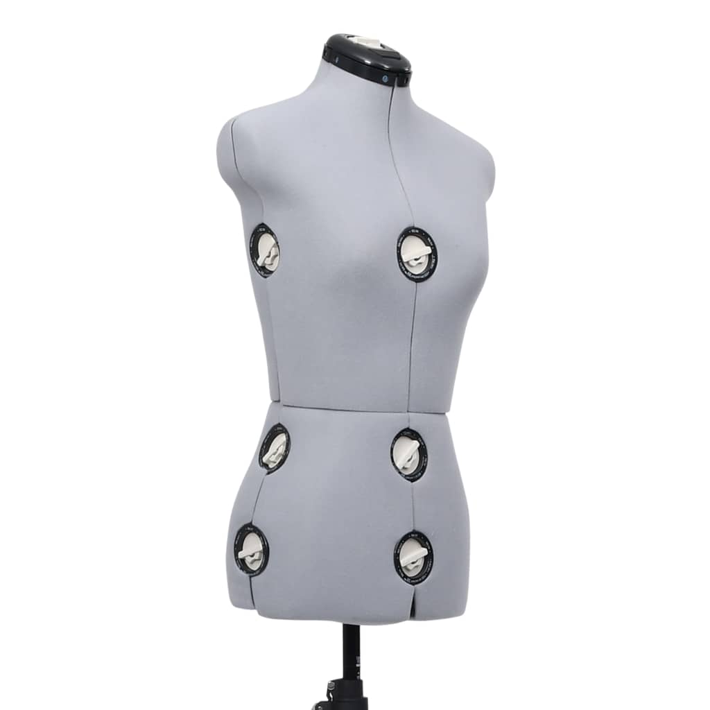 vidaXL Mannequin de robe ajustable pour femme Gris S Taille 33-40