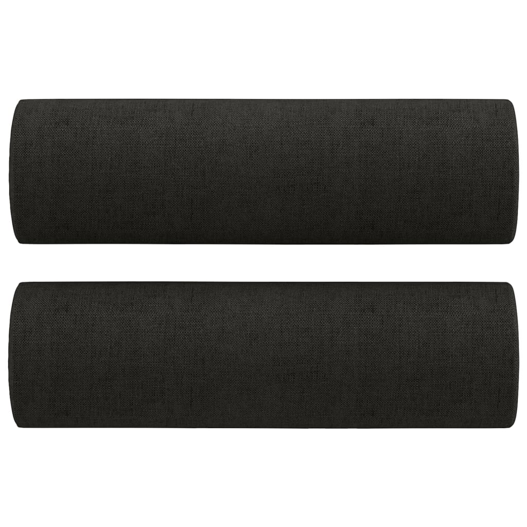 vidaXL Ensemble de canapés 2 pcs avec coussins noir tissu