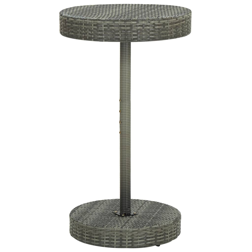 vidaXL Ensemble de bar jardin 3 pcs gris poly rotin/bois massif acacia