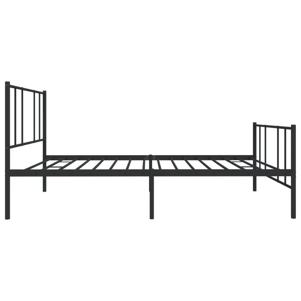 vidaXL Cadre de lit métal sans matelas et pied de lit noir 100x200 cm