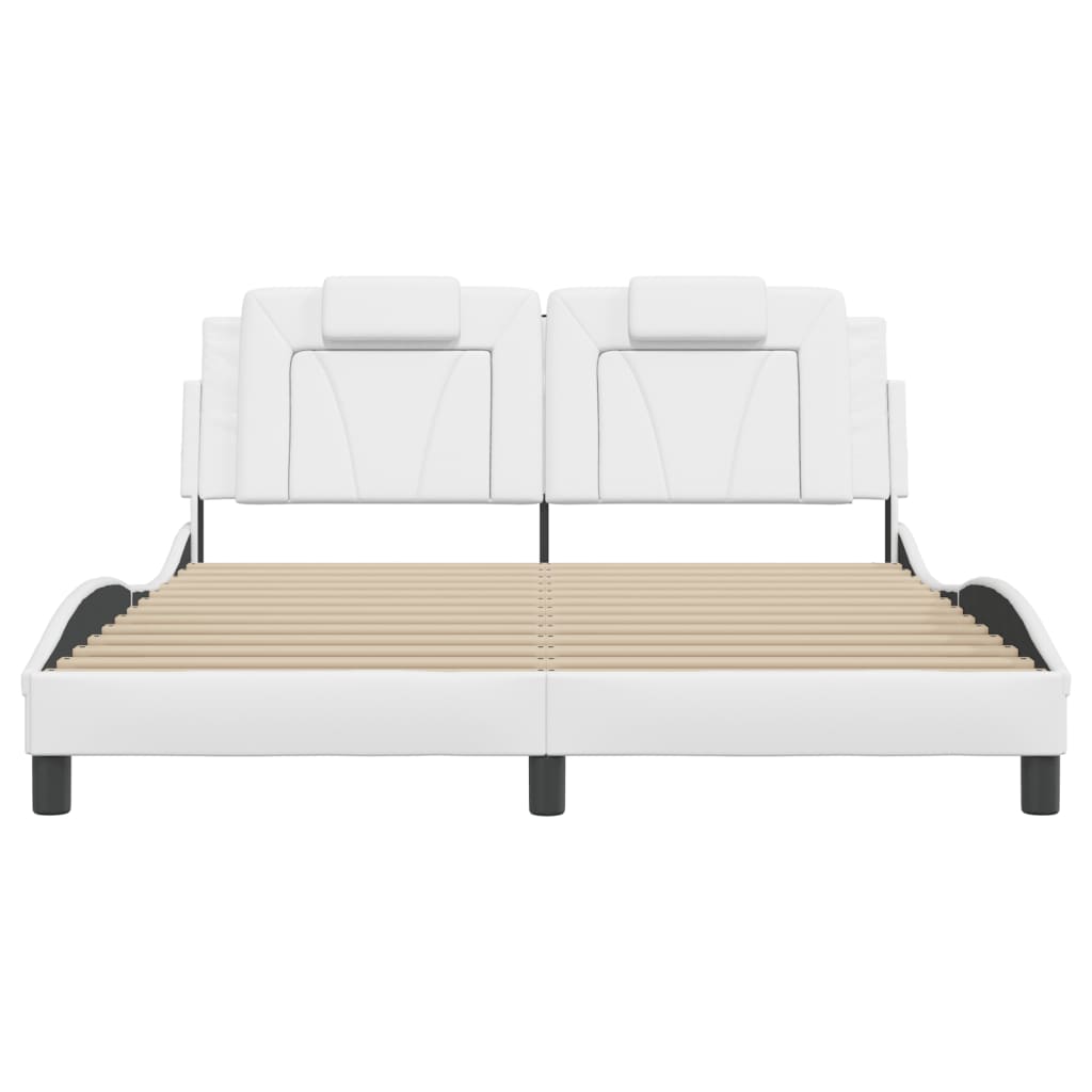 vidaXL Cadre de lit sans matelas blanc 160x200 cm similicuir