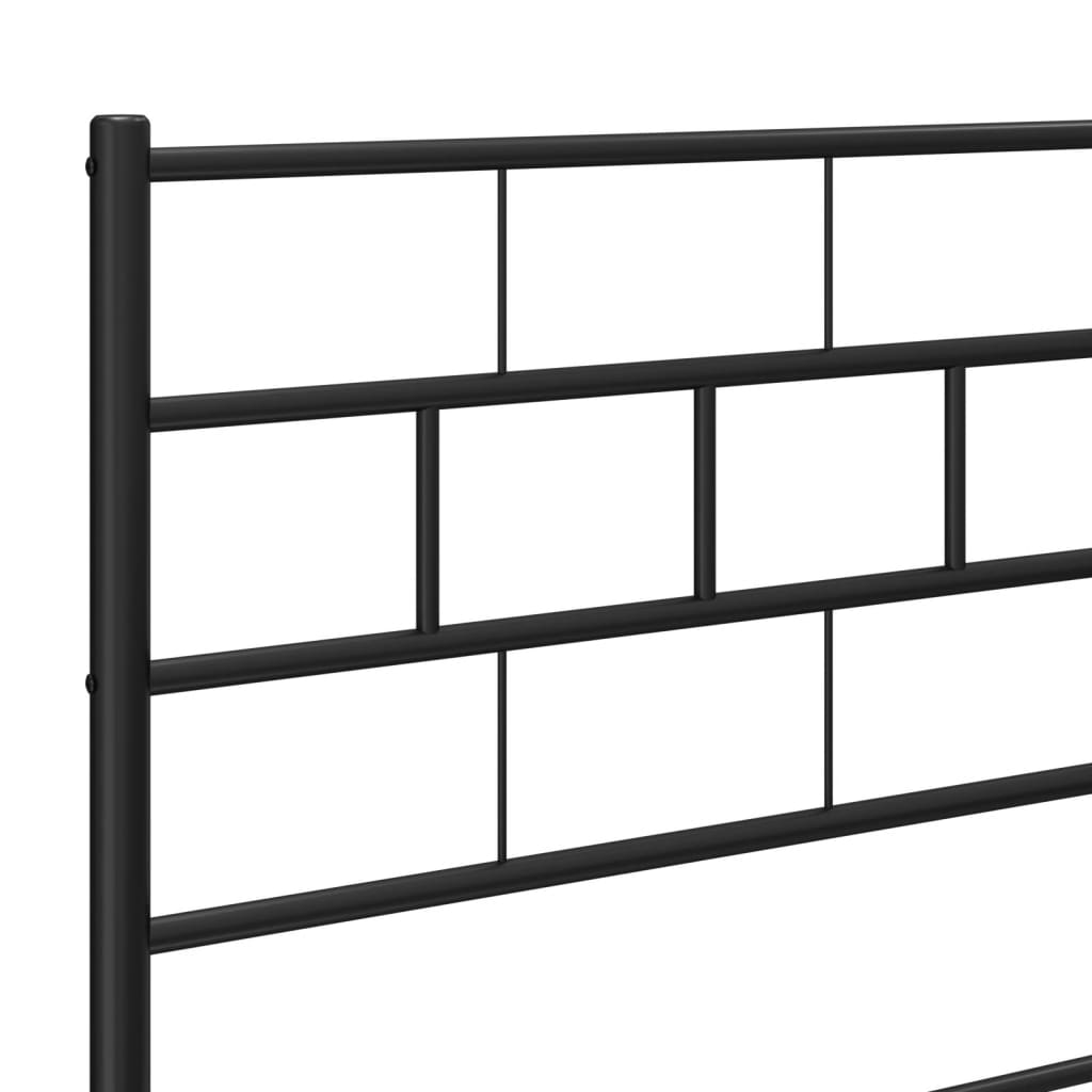 vidaXL Cadre de lit métal sans matelas avec pied de lit noir 183x213cm