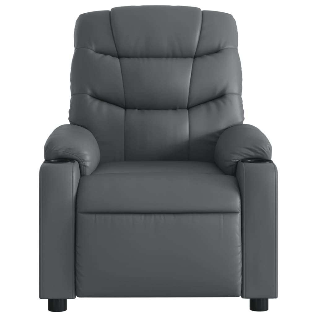 vidaXL Fauteuil inclinable Gris Similicuir