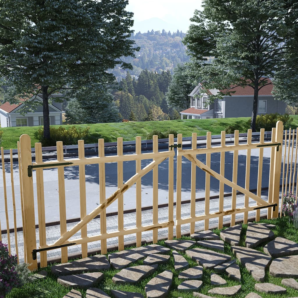 vidaXL Portillon double pour clôture Bois de noisetier 300x120 cm