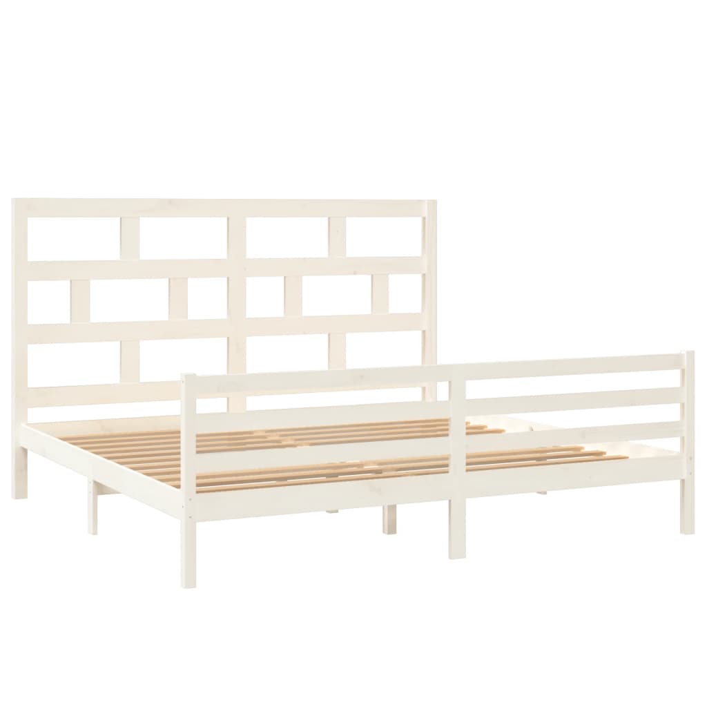 vidaXL Cadre de lit Blanc Bois de pin massif 200x200 cm