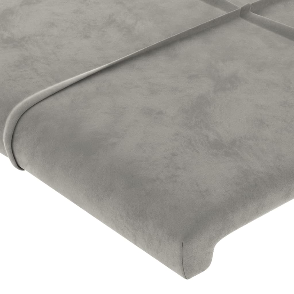 vidaXL Tête de lit à LED Gris clair 200x5x118/128 cm Velours