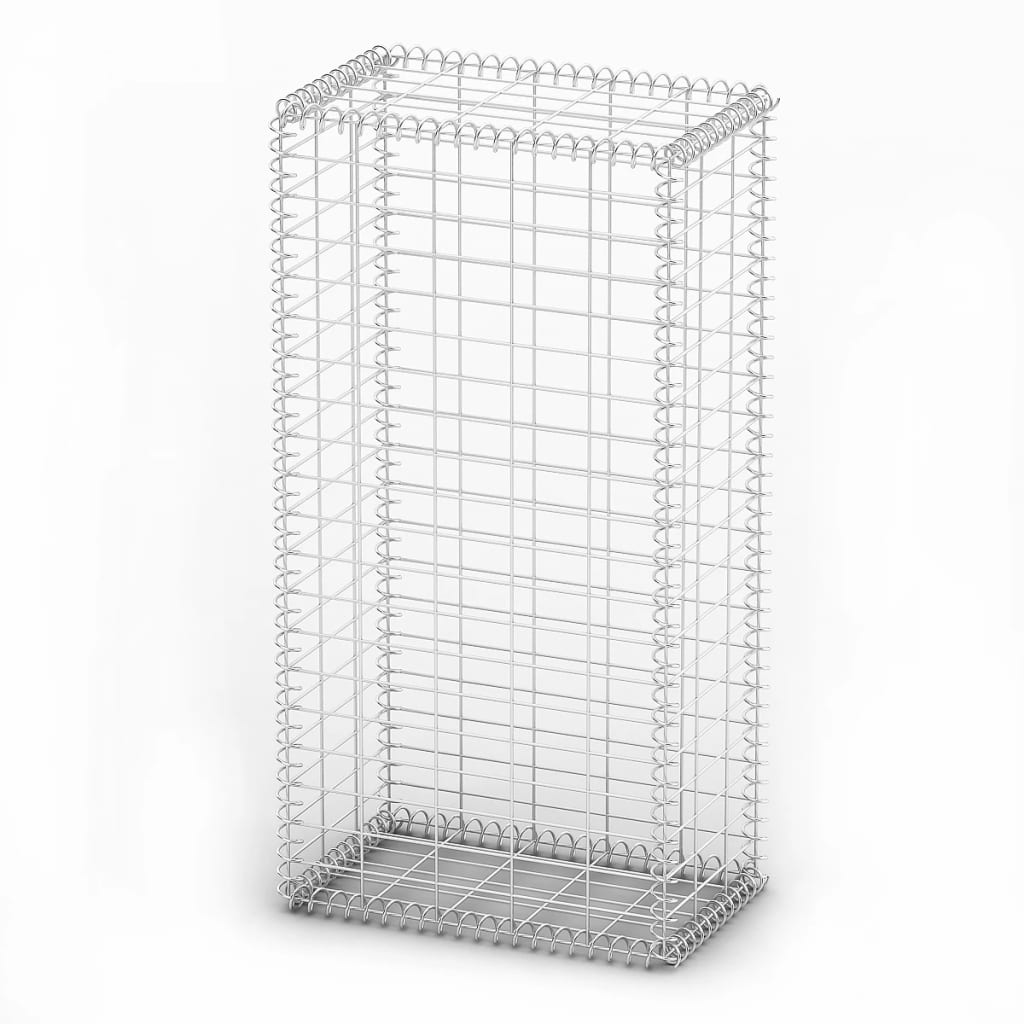 vidaXL Panier de gabion avec couvercle Fil galvanisé 100x50x30 cm