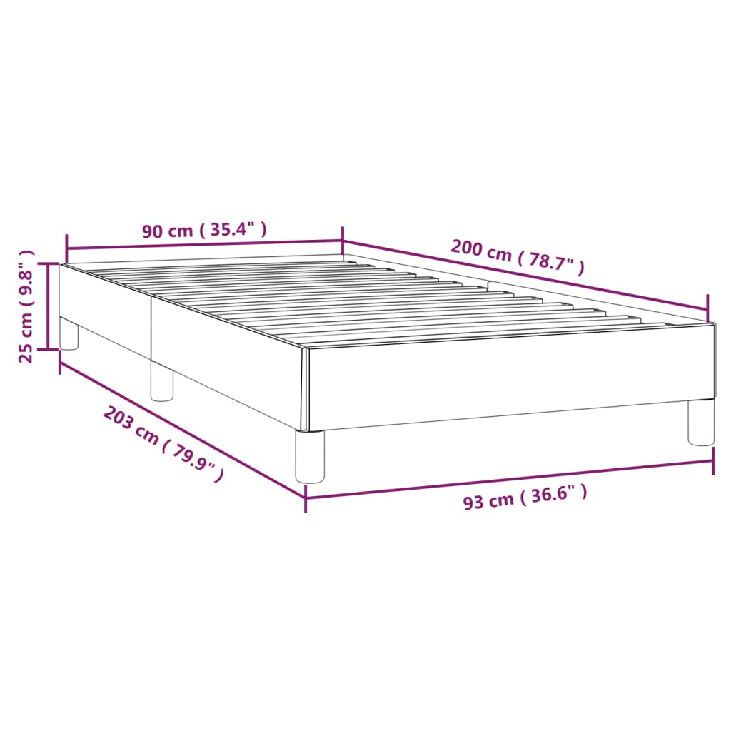 vidaXL Cadre de lit sans matelas taupe 90x200 cm tissu