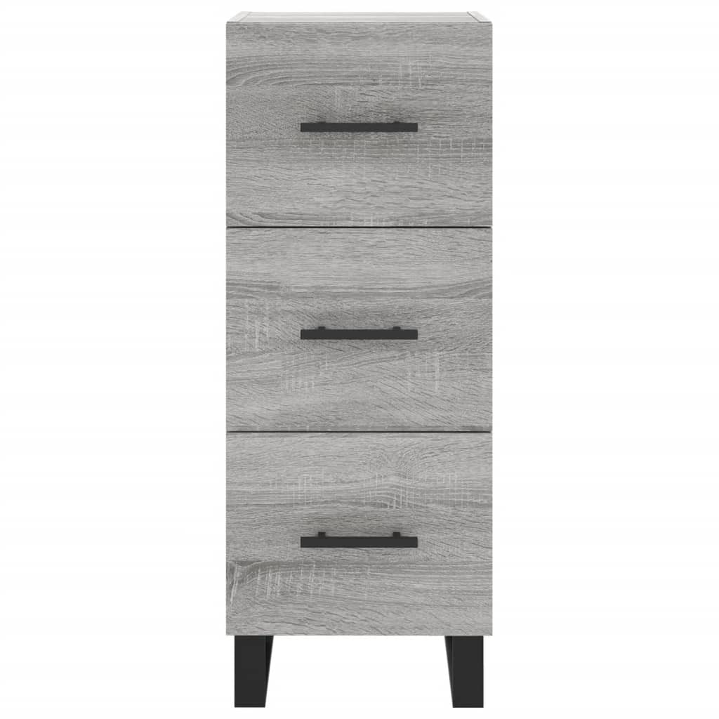 vidaXL Buffet haut Sonoma gris 34,5x34x180 cm Bois d'ingénierie