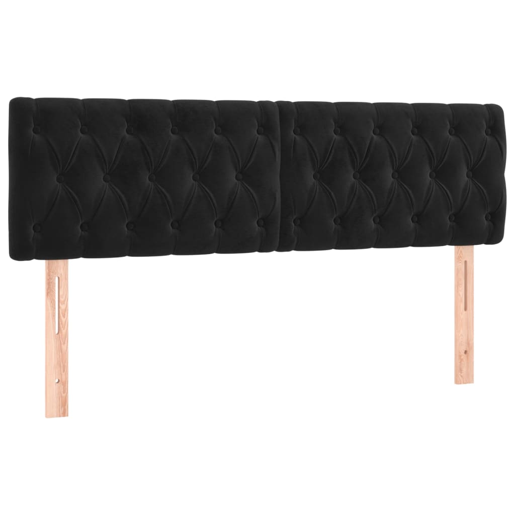 vidaXL Têtes de lit 2 pcs Noir 80x7x78/88 cm Velours