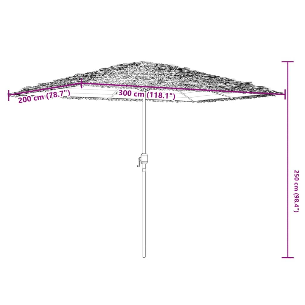 vidaXL Parasol de jardin avec mât en acier marron 300x200x250 cm