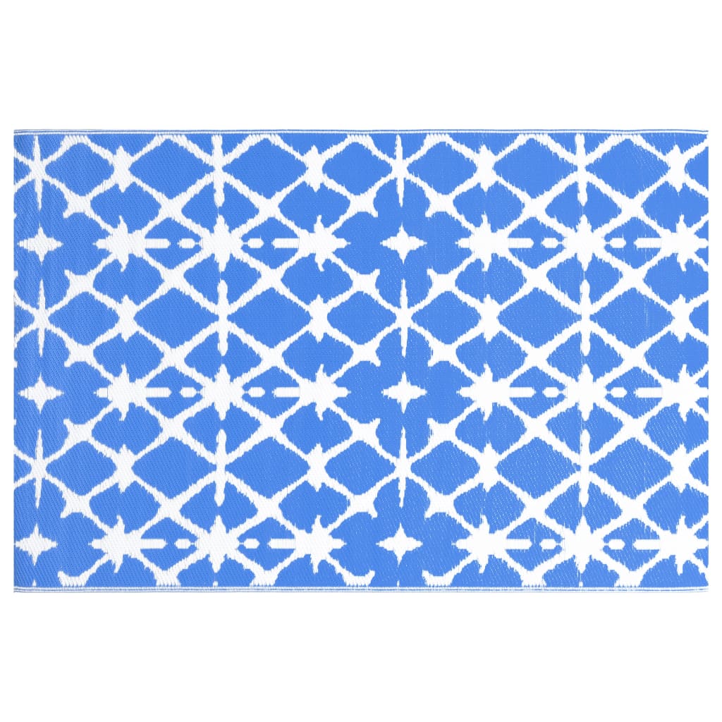 vidaXL Tapis d'extérieur Bleu et blanc 120x180 cm PP