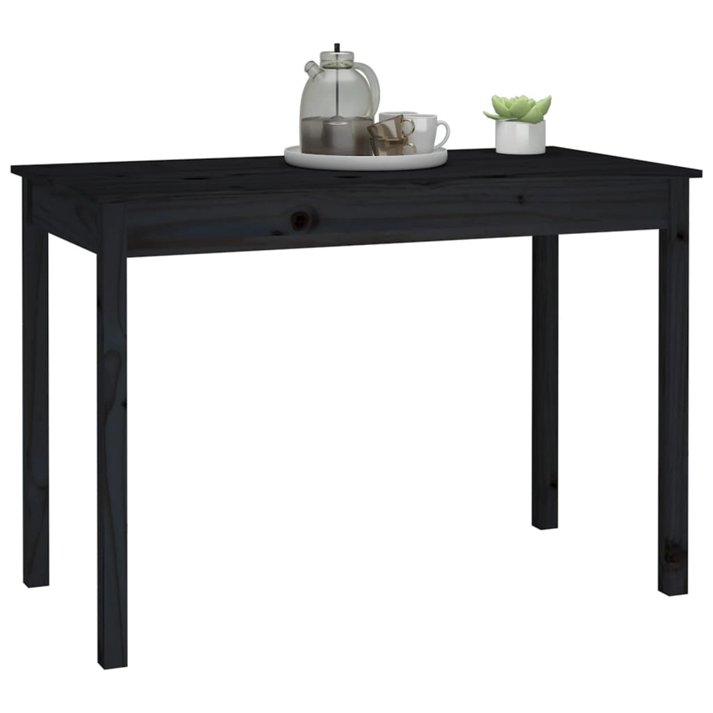 vidaXL Table à manger Noir 110x55x75 cm Bois massif de pin