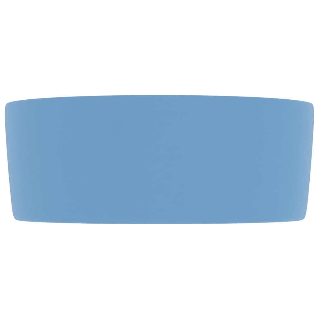 vidaXL Lavabo rond de luxe Bleu clair mat 40x15 cm Céramique