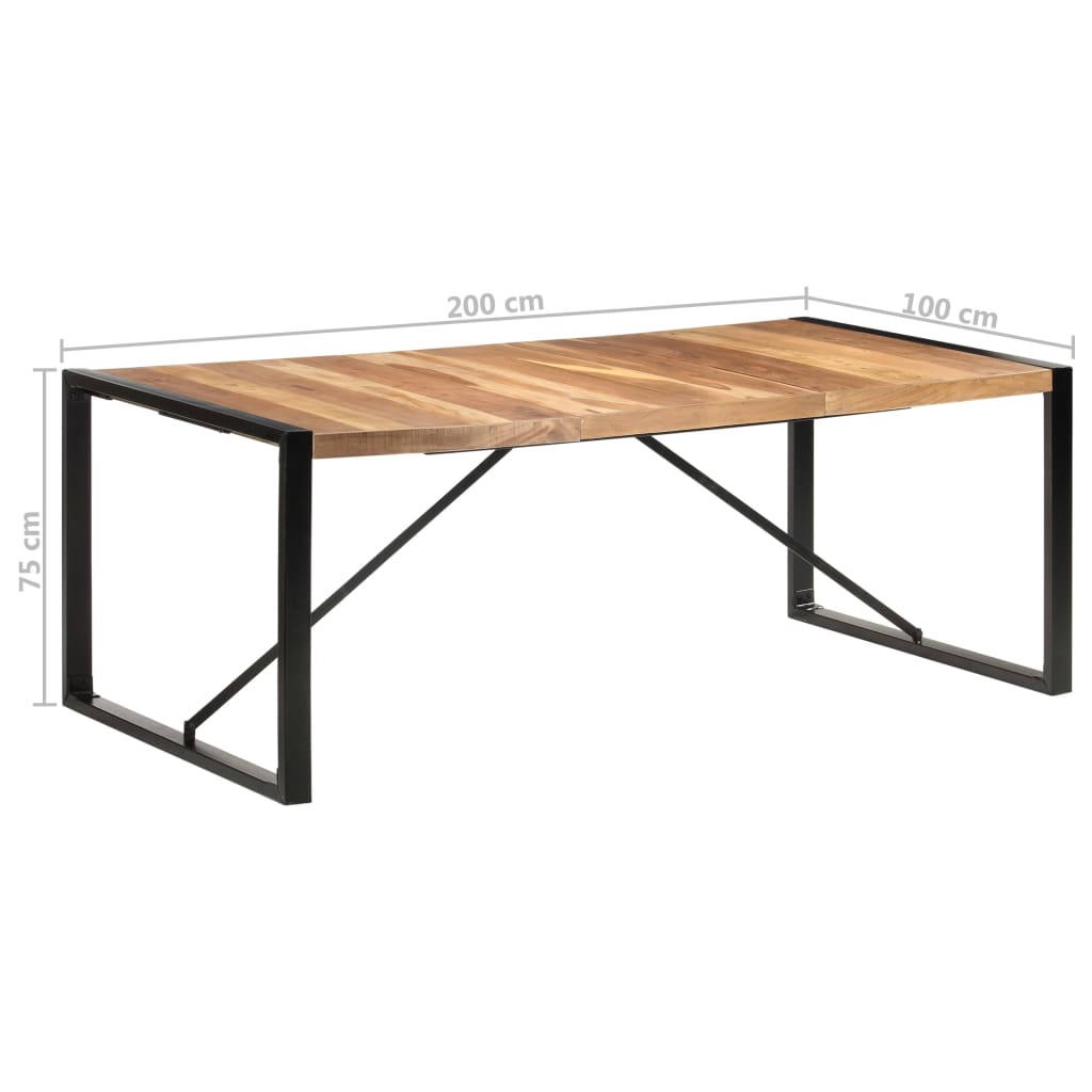 vidaXL Table de salle à manger 200x100x75 cm Bois solide