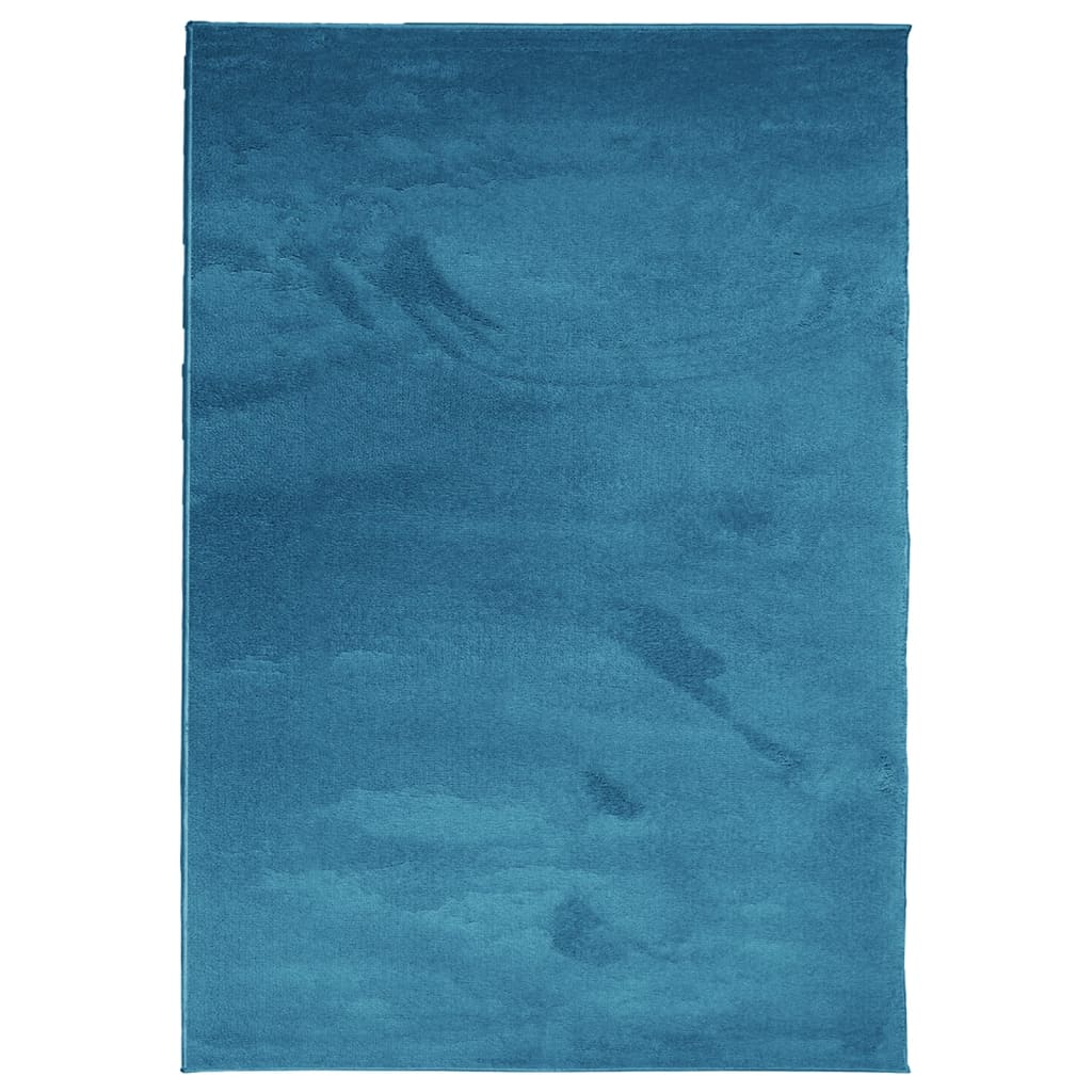vidaXL Tapis OVIEDO à poils courts turquoise 160x230 cm