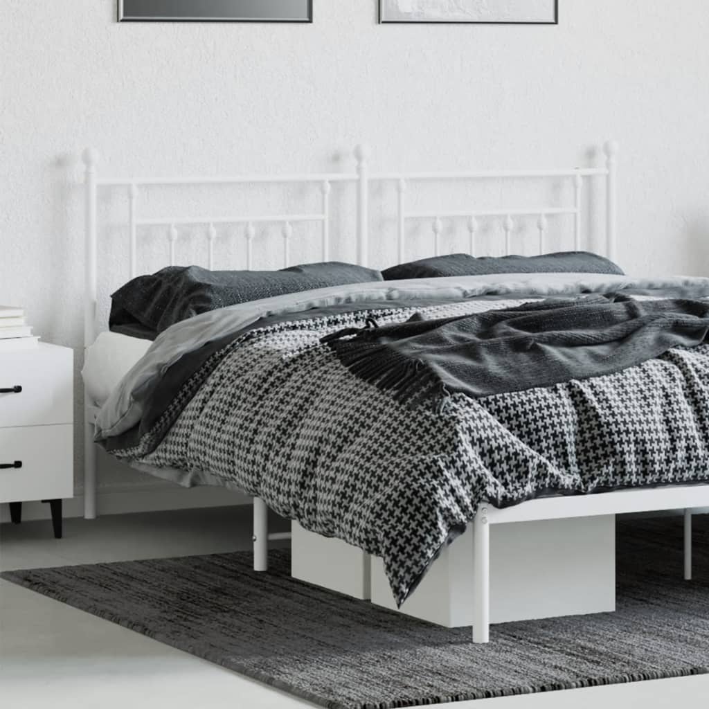 vidaXL Tête de lit métal blanc 160 cm