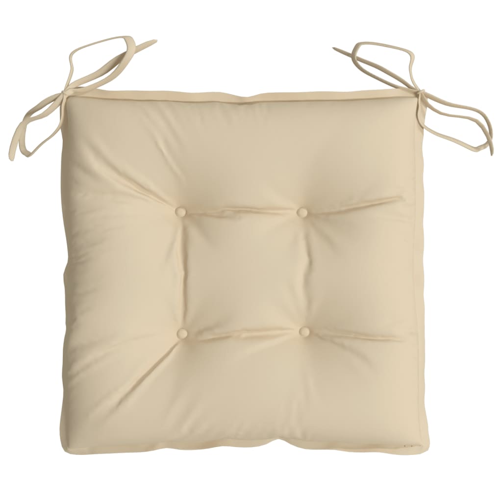 vidaXL Coussins de chaise lot de 4 beige 40x40x7 cm tissu oxford