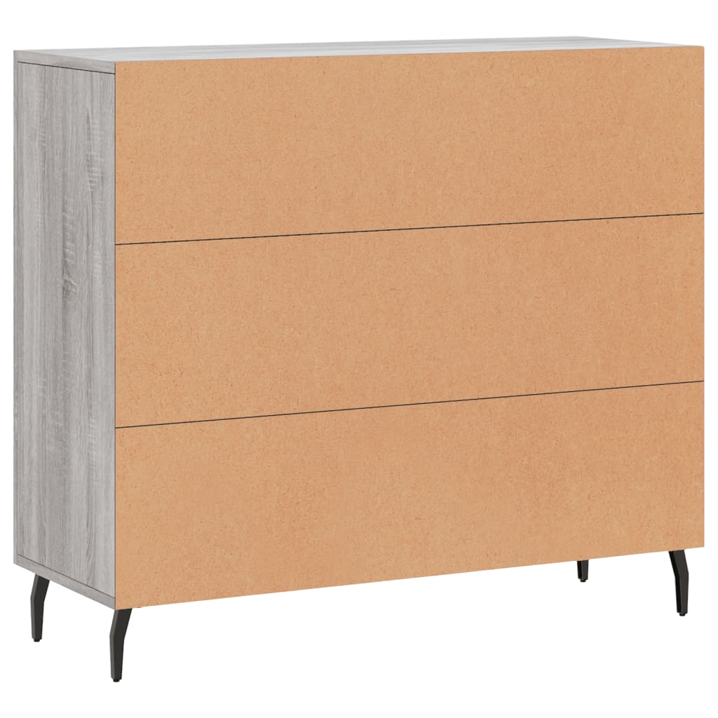 vidaXL Buffet sonoma gris 90x34x80 cm bois d'ingénierie