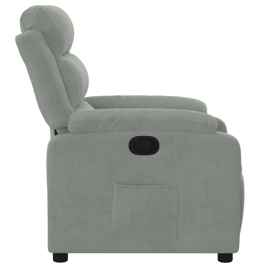 vidaXL Fauteuil inclinable gris clair velours