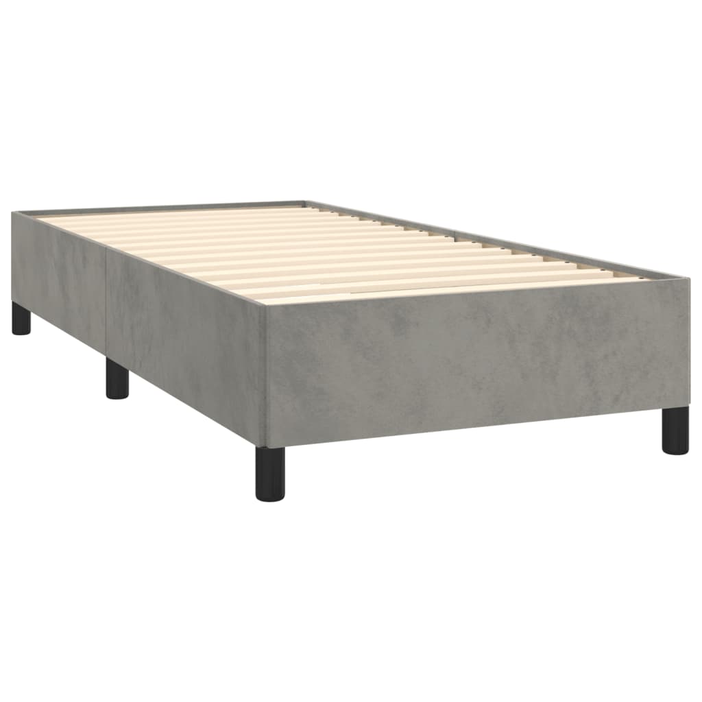 vidaXL Cadre de lit sans matelas gris clair 90x200 cm velours