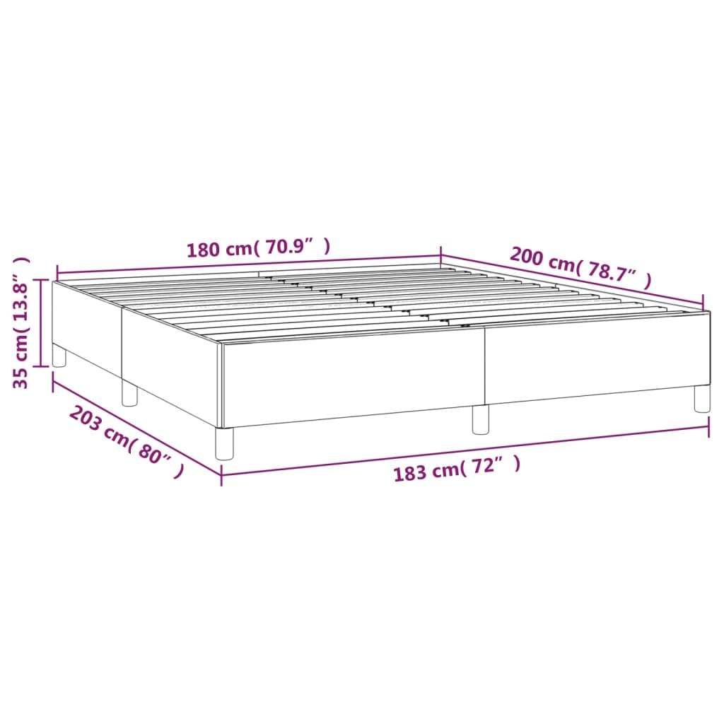 vidaXL Sommier à lattes de lit avec matelas Gris clair 180x200cm Tissu